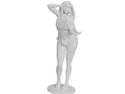 Girl capturing the selfie 3D model 3D print model