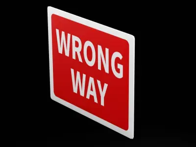 Street Sign Rectangle Low-poly 3D model