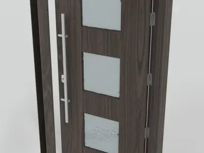 Wood Door V4 Low-poly 3D model