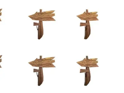 Guidepost Pack 50-59 Low-poly 3D model