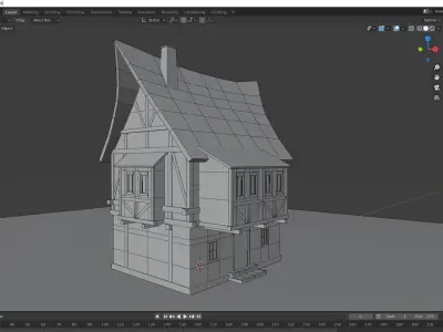 Medieval House Blender 3D Model Free 3D model