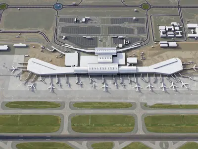 Hyderabad Airport Low-poly 3D model