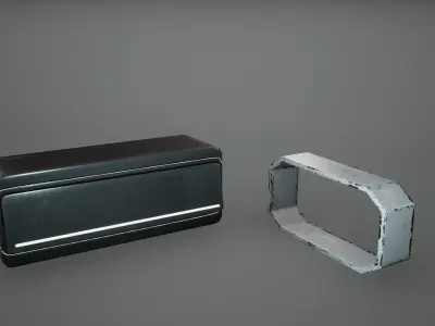 Cyberpunk Book Shelf Shelves Chair Low Poly  Game Ready Low-poly 3D model