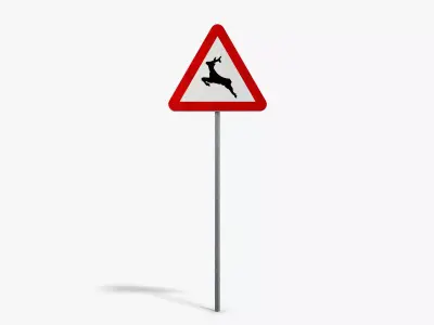 Wild Animals Sign Low-poly 3D model