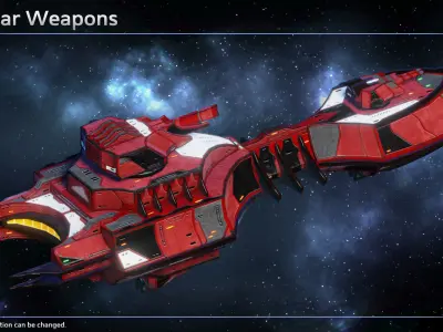 Spaceship Thaalian Empire Destroyer Low-poly 3D model