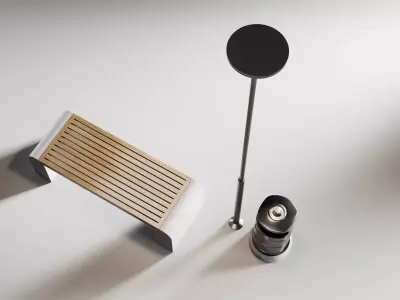 Modern Urban Street Furniture Set1 3D model