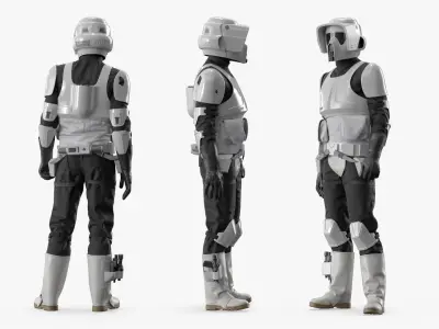  Star Wars Scout Trooper Rigged for Cinema 4D 