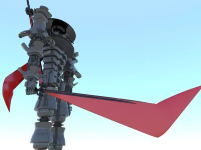  Samurai Robot Cyborg SciFi Game Character 3D model