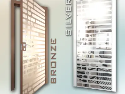 Mirrored door 01 Low-poly 3D model