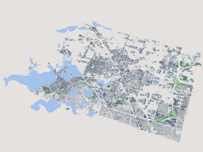 Pontiac City Michigan 3D model