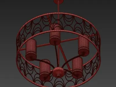 Cirrine chandelier with four lights 3D model