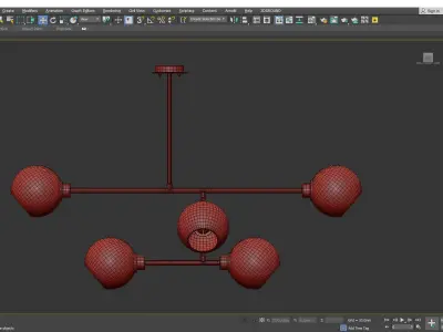 Multi bulbs Clear Glass Chandelier Low-poly 3D model