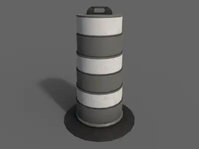 PBR Traffic Drum Barrel Grey Low-poly 3D model