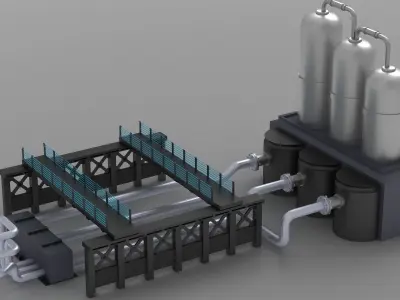 refinery factory field industry oil petrochemical refuel 3D model