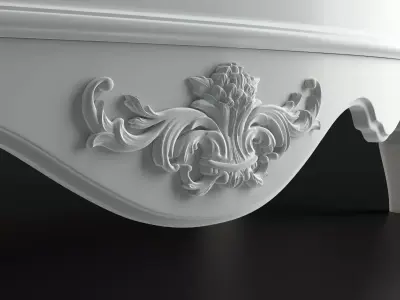 Antique-Style Chest of 5 Drawers 3D model