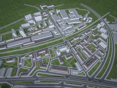 Urban Area 01  Low-poly 3D model