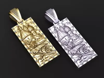 Castle Landscape Pendant Free 3D print model