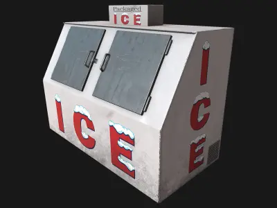 Low Poly PBR Ice Box 2 Low-poly 3D model