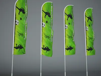Flag banners 3D model