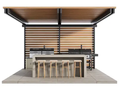 Modern Outdoor Kitchen 27 3D model