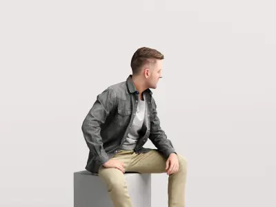 Humano Sitting Man 2203-3 3D model