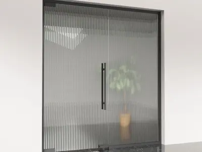 Aluminum Door Frosted Glass   3D model