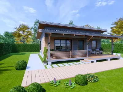 Wooden House 3D model 2