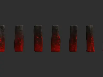 Rock Pillars - Lava Low-poly 3D model
