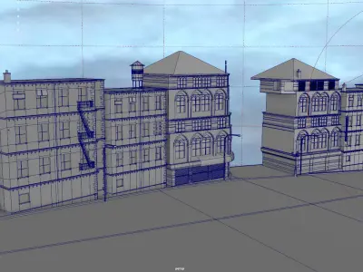City Street Alley Block 3D model
