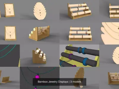 Bamboo Jewelry Displays 3D Model Pack