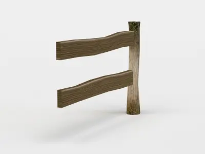 Fence segment Low-poly 3D model