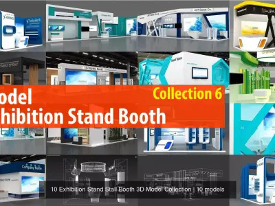10 Exhibition Stand Stall Booth 3D Model Collection 6 3D Model Pack