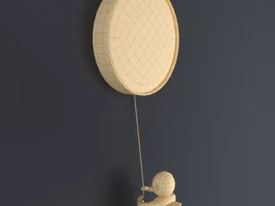 Astronaut And Moon Light Fixture 3D model