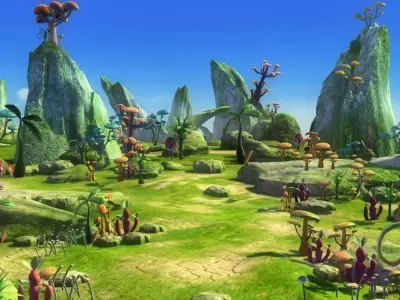 Cartoon Valley Scene  03 3D model