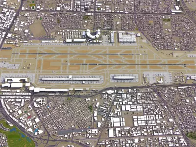 Dubai - International Airport - DXB Low-poly 3D model
