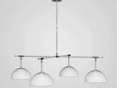 Four-bulb Ceiling Lamp 10 3D model