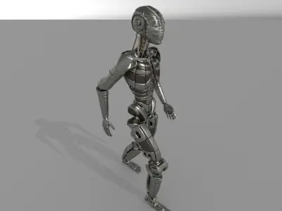 Robot Version 2  Rigged and Animated 3D model