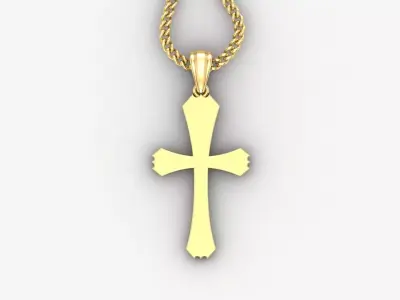 Light Gold 18K Cross Pendant 1CP036 3D print model
