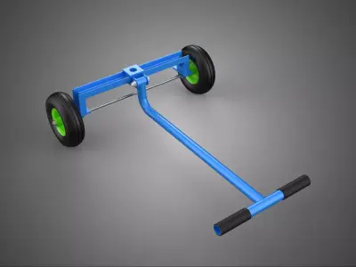 STEERING HANDLE LEVER RANGE CONTROL AXLE WHEEL TIRE CART TROLLEY 3D model