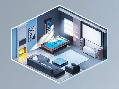 Room 20 Low-poly 3D model