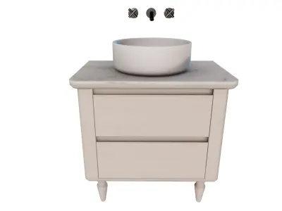 Classic Transitional Bathroom Vanity with Vessel Sink 3D model