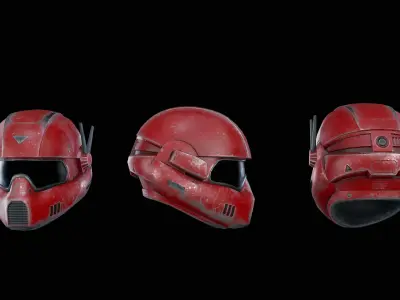 SciFi Helmet Low-poly 3D model