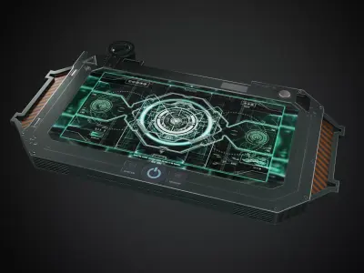 TP-14S78 futuristic tablet Low-poly 3D model