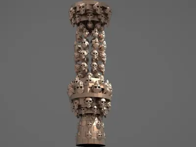 Secret cult scull gravity font sculpture collection 3D model