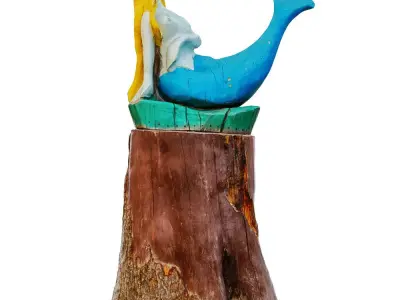 Wooden Mermaid on the Stump 3D model