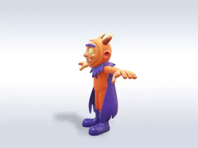 Cheerful Pumpkin evil Boy Halloween Character 3D model