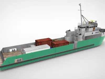 Old Supply Vessel Low-poly 3D model