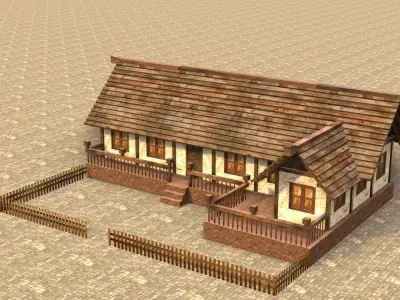 Medieval house sixteen 14 Low-poly 3D model