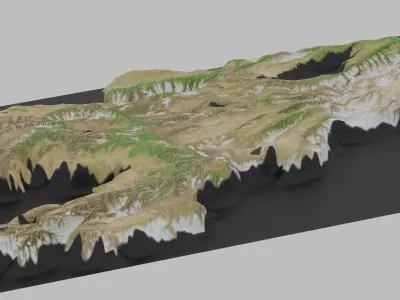 Kyrgyzstan Map Country Low-poly 3D model