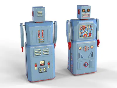 Vintage robot toy 3D model